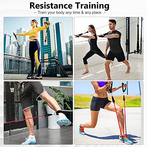 Bandas Elásticas Musculación 150LBS, Yageshark 11PCS Bandas de Resistencia Fitness, para Mujeres y Hombres, Adecuado para Deportes de Interior y Exterior, como Yoga, Gimnasio