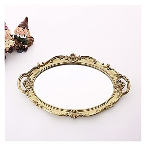 Bandeja Vintage Maquillaje Espejo Diffectado Distribuidor Mostrar Joyería Caja de almacenamiento Cristal Organizador cosmético Dormitorio Decoración del hogar