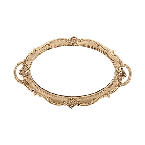 Bandeja Vintage Maquillaje Espejo Diffectado Distribuidor Mostrar Joyería Caja de almacenamiento Cristal Organizador cosmético Dormitorio Decoración del hogar