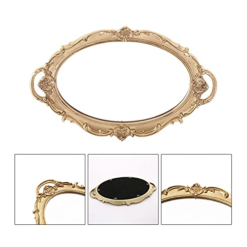 Bandeja Vintage Maquillaje Espejo Diffectado Distribuidor Mostrar Joyería Caja de almacenamiento Cristal Organizador cosmético Dormitorio Decoración del hogar
