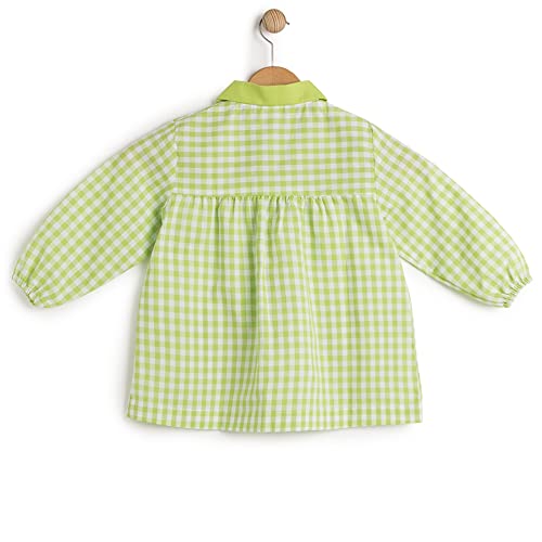BeBright Babi Escolar Infantil, Bata Escolar Niña y Niño con botones, Mandilón de Guardería - Fabricados en España (Verde Pistacho, 1-2 años)