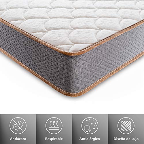 BedStory Colchon Viscoelastico Carbón de Bambú Colchones 90x190CM Colchones para Cama Hotel Viscoelastica Firmeza Media Anti-ácaros e Hipoalergénicos