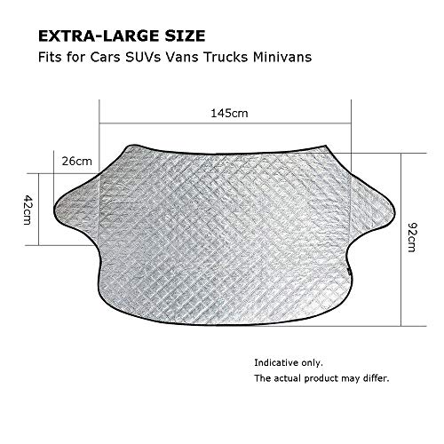 BEEWAY Protector de Parabrisas, Protector para Parabrisas Cubierta de Parabrisas Coche Protege de Hielo, Nieve, Rayos UV, Sol y Lluvia, Funda Plegable Parabrisa Delantero Universal - 147*100