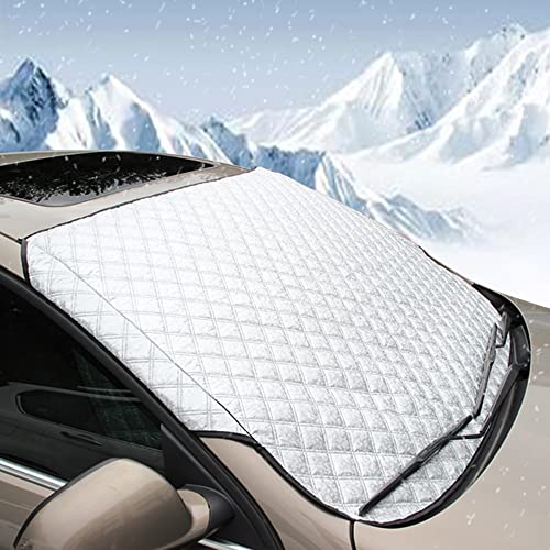 BEEWAY Protector de Parabrisas, Protector para Parabrisas Cubierta de Parabrisas Coche Protege de Hielo, Nieve, Rayos UV, Sol y Lluvia, Funda Plegable Parabrisa Delantero Universal - 147*100