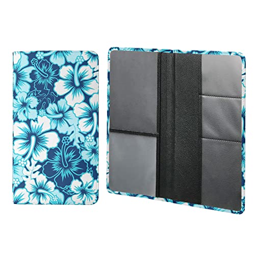 Belidome Boho Blue Hibiscus Car Registration and Insurance Holder Licencia de conducir Información de contacto Tarjeta Bolsa