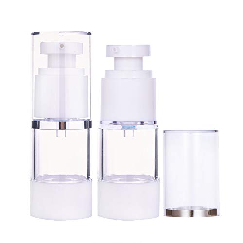 BENECREAT 6 Pack 15ml Botella de Presión de Vacío Contenedor de Bomba de Cosmético para Loción Crema Facial Crema de Manos