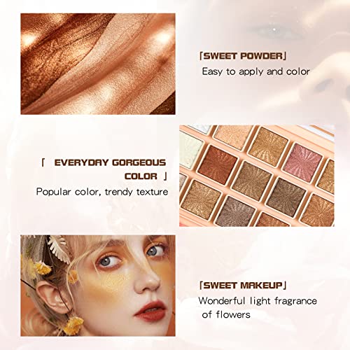 Beteligir Paleta de sombras de ojos mate y brillante, Paleta de sombras de ojos en oro desnudo Natural Naked Smokey Warm Neutral 24 tonos, Sombras de ojos cálidas de larga duración, eyeshadow (01)