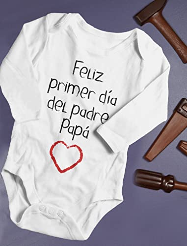 Body Bebe Papa Regalo Dia del Padre Bebe Dia del Padre Regalo para Futuro Papa 6-9 Mes Blanco