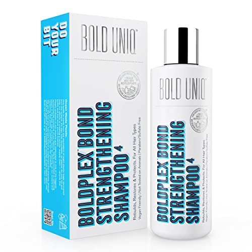 BoldPlex 4 Bond Champú de Proteínas para Cabello Seco y Dañado - Hidratante para Pelo Rizado, Seco, Teñido, Encrespado, Dañado o Decolorado - Sin Parabenos ni Sulfatos - 100% Vegano - 237 ml