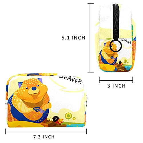 Bolsa de cosméticos para Mujeres Castor Bolsas de Maquillaje espaciosas Neceser de Viaje Organizador de Accesorios