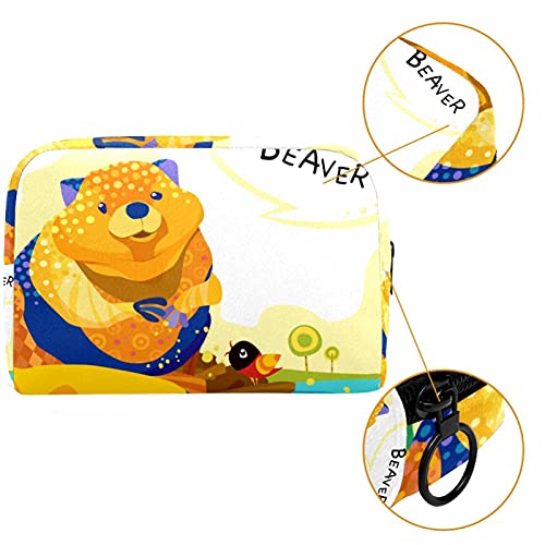 Bolsa de cosméticos para Mujeres Castor Bolsas de Maquillaje espaciosas Neceser de Viaje Organizador de Accesorios
