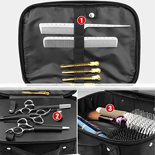 Bolsa de viaje portátil para herramientas de peluquería profesional. Funda de transporte y almacenamiento para maquina de cortar el cabello, peines y tijeras