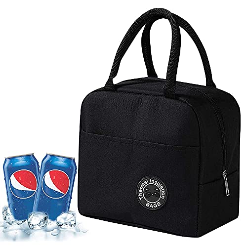 Bolsa Isotérmica Pequeña, Almuerzo Hermética Bolsa, Hermética Bolsa Térmica, Nevera Playa Pequeña, Bolso Nevera Térmica, para el Trabajo, la Escuela y de Viaje (Negro)