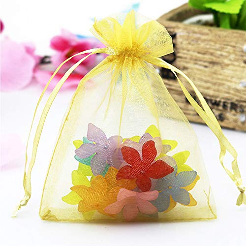 Bolsas de Organza ,100 Piezas 10*15cm Colores Múltiples Con Cordón Bolsas Bolsitas de Organza de Boda,Bolsas de Organza de Regalo para Boda Favores