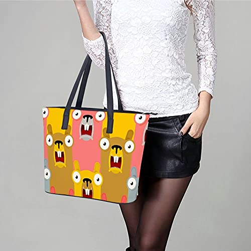 Bolso De Hombro Patrón Del Día De La Marmota Marmota Marmota Animal Castor Bolso De Mano De Cuero Para Mujer