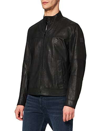 BOSS Josep1 Chaqueta de Cuero, Black1, 46 para Hombre