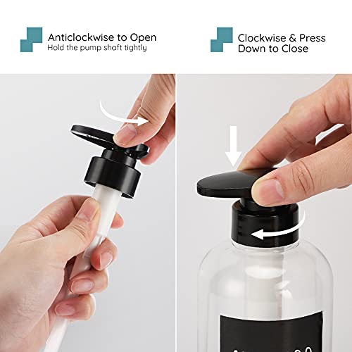 Botellas dispensadoras de 3 piezas para baño, segbeauty 300 ml botellas de bomba de recarga para jabón corporal líquido champú acondicionador gel de ducha hotel plástico prensa loción dispensador