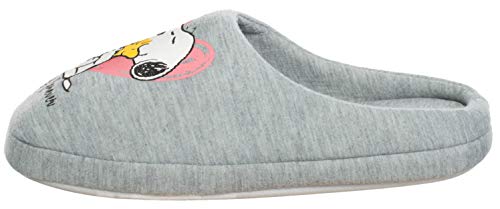 Brandsseller Zapatillas de estar por casa para mujer, diseño con motivos de Snoopy, color Gris, talla 36/37 EU