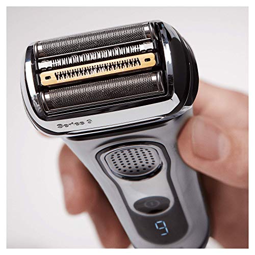 Braun Series 9 9292 cc - Afeitadora eléctrica hombre, para barba, en seco y mojado, recortadora de precisión integrada y recargable, Clean&Charge, Plata