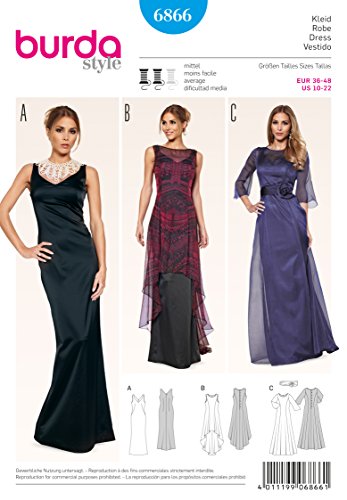 Burda Patrón 6866 Vestido de Fiesta