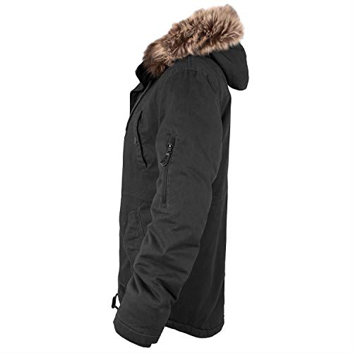 bw-online-shop Parka de invierno Fishtail con forro para hombre Negro XL