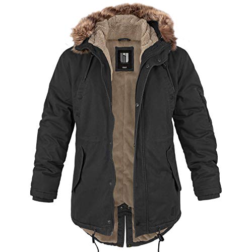 bw-online-shop Parka de invierno Fishtail con forro para hombre Negro XL