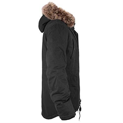 bw-online-shop Parka de invierno Fishtail con forro para hombre Negro XL