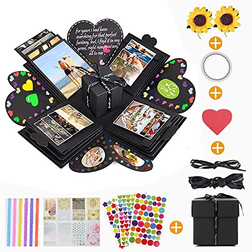 Caja Sorpresa Creativa Explosion Box,KIPIDA DIY Photo Album Scrapbook,Cumpleaños,Regalos del Día de la Madre para mujeres,Aniversario,Caja de Regalo Sorpresa,Caja de Explosión Hecha a Mano,Pequeños