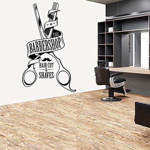 Calcomanía de ventana de peluquería Big Shave Hipster hombre pegatina de pared murales de peluquería y logotipo de corte de pelo cartel de ventana de pared A9 42x70cm