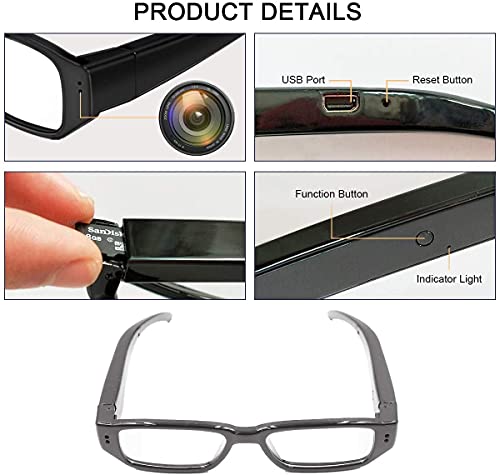 Cámara 1080P Camuflada Portátil Oculta - Cámara Gafas Mini Grabe Secreto Videos Importantes Y Momentos Felices