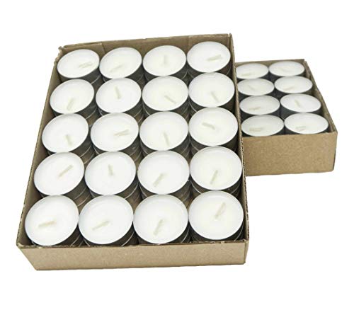Candelitas Naturales Sin Perfume Cera Vegetal Velas Sin Parafina En Taza De Aluminio Reciclable Luces Nocturnas Sin Plástico (120 Candelitas - 4 Horas)