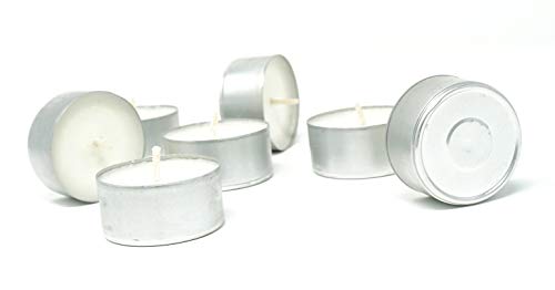 Candelitas Naturales Sin Perfume Cera Vegetal Velas Sin Parafina En Taza De Aluminio Reciclable Luces Nocturnas Sin Plástico (120 Candelitas - 4 Horas)