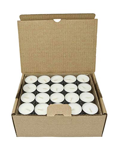 Candelitas Naturales Sin Perfume Cera Vegetal Velas Sin Parafina En Taza De Aluminio Reciclable Luces Nocturnas Sin Plástico (120 Candelitas - 4 Horas)