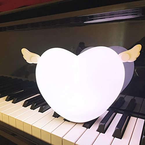CandyT Luces de Ambiente Coloridas Alas de ángel Luces de Modelado de corazón de Demonio Personalidad Luces de palmaditas en Forma de corazón Creativas