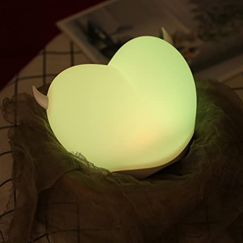 CandyT Luces de Ambiente Coloridas Alas de ángel Luces de Modelado de corazón de Demonio Personalidad Luces de palmaditas en Forma de corazón Creativas