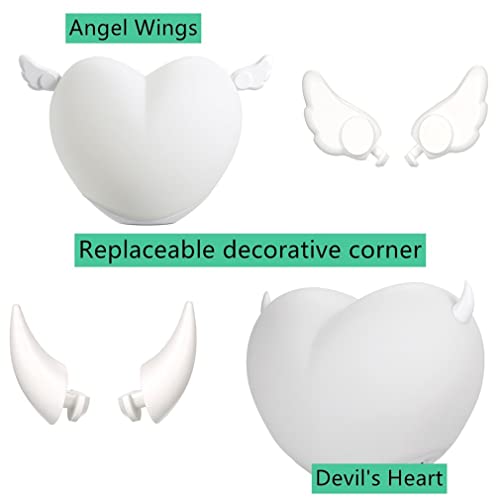 CandyT Luces de Ambiente Coloridas Alas de ángel Luces de Modelado de corazón de Demonio Personalidad Luces de palmaditas en Forma de corazón Creativas