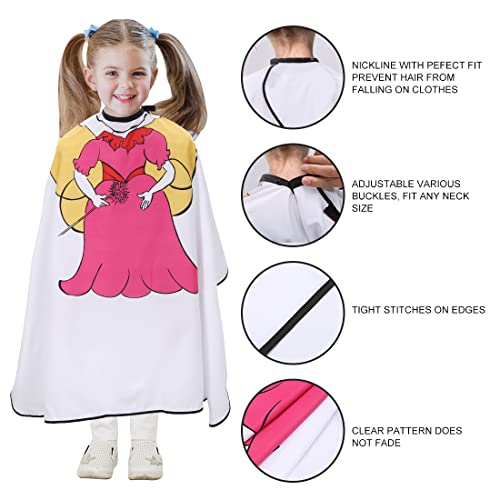 Capa de peluquería para niños, Profesional del Salon Cortar peluquería, estilismo, delantal de tela, impermeable, capa de peluquería (Blanco)