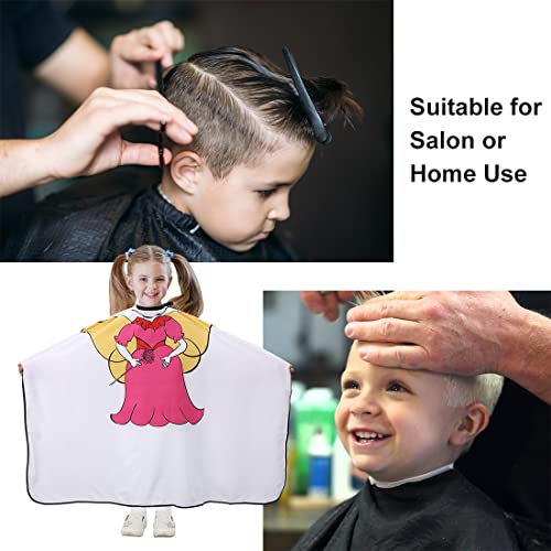 Capa de peluquería para niños, Profesional del Salon Cortar peluquería, estilismo, delantal de tela, impermeable, capa de peluquería (Blanco)