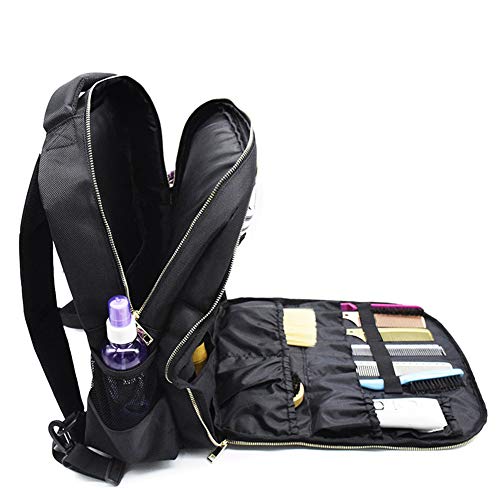 Centeraly Mochila de peluquería multifuncional portátil de viaje, organizador de cosméticos, bolsa de herramientas de peluquería