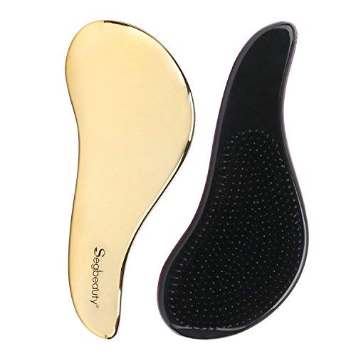 Cepillo desenredante 2pcs, Segbeauty masaje cepillo de pelo enredado peine aplicar para mojado seco cabello rizado para mujeres hombres adultos niños (rojo y dorado)