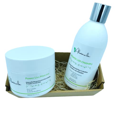 Champú y Mascarilla Sin sulfatos Post Alisado Vegano Power Liss Especial para el Mantenimiento de Cabellos Tratados con Alisados