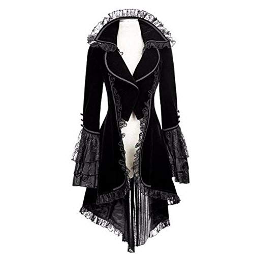 Chaquetas para Mujer De Esmoquin De Halloween Corsé Steampunk Gótico Victoriano para Mujer Manga Larga Encajes Retro Vestido vpass