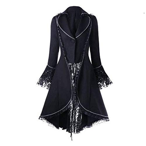 Chaquetas para Mujer De Esmoquin De Halloween Corsé Steampunk Gótico Victoriano para Mujer Manga Larga Encajes Retro Vestido vpass