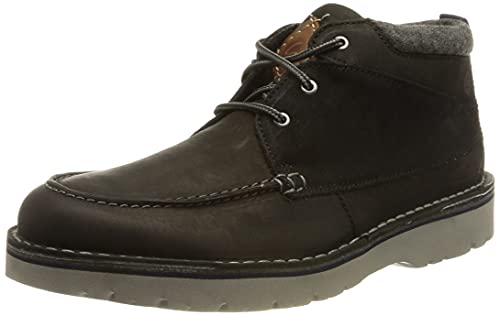 Clarks Eastford Top, Botas Cortas al Tobillo Hombre, Piel Negra, 42 EU