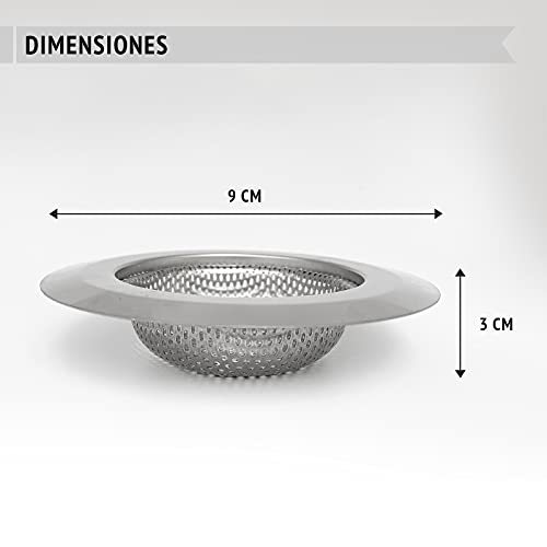Colador desague Fregadero Cocina, Filtro colador desague para Cocina, colador desague Acero Inoxidable de 11,5cm de diámetro, Filtro Agua para desague de Cocina Fabricado en Acero Inoxidable (11,5cm)