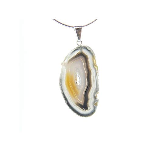 Colgante de Agata Natural Baño de Plata Minerales y Cristales, Belleza energética, Meditacion, Amuletos Espirituales