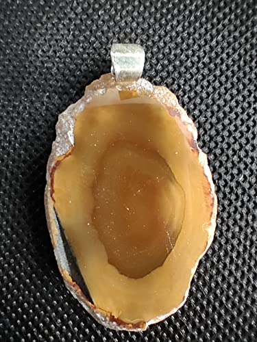 Colgante de Agata Natural Baño de Plata Minerales y Cristales, Belleza energética, Meditacion, Amuletos Espirituales