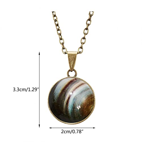 Collar planeta planeta patrón retro galaxia astronomía colgante collar,collar nebulosa galaxia planeta colgante doble cara cristal bola universo collar