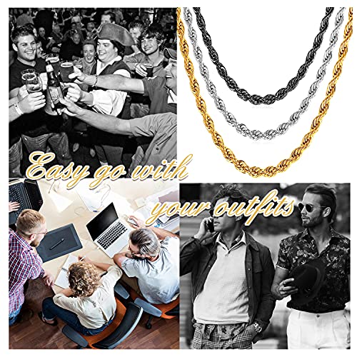Collares trenzados de mujeres 3mm cadenas delgadas de espiga trenzada 66cm largo para cuello joyerías simples minimalistas para colgantes