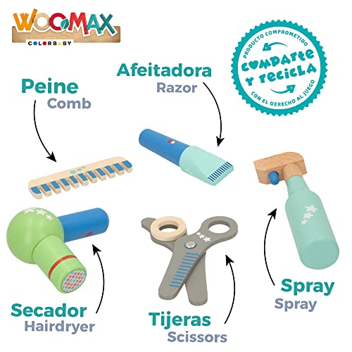 ColorBaby WOOMAX 49303 - Woomax-Set peluquería Madera +3a